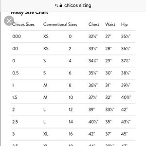 NOT FOR SALE - CHICOS SIZING ONLY